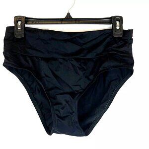 Prego Women’s Black Maternity Roll Waist Bikini Bottom, Size Medium